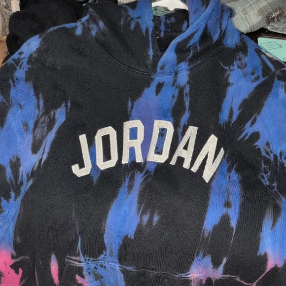 Jordan Men's Tie-Dye Hoodie - Black, Blue, and Pink - Picture 3 of 7